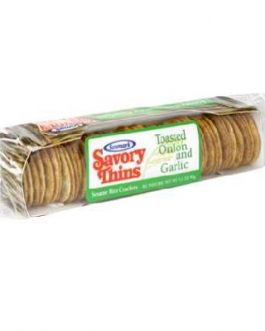 Sesmark Foods Toasted Onion & Garlic Savory Rice Thins (12×3.2 Oz)