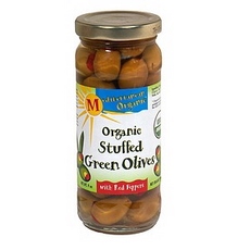 Mediterranean Organics Stuffed Green Olives Red Peppers (12×8.5Oz)