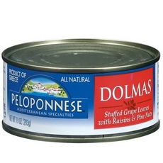 Peloponnese Stuffed Grape Leaves With Raisins & Pine Nuts, Dolmass (6x10Oz)