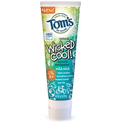 Tom’s Of Maine Wicked Cool Mild Mint Kid’s Toothpaste with Flouride (6×4.2 Oz)